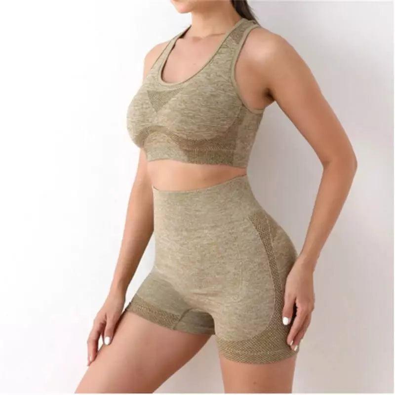 Conjunto de ioga sem costura para mulheres - FlashMart