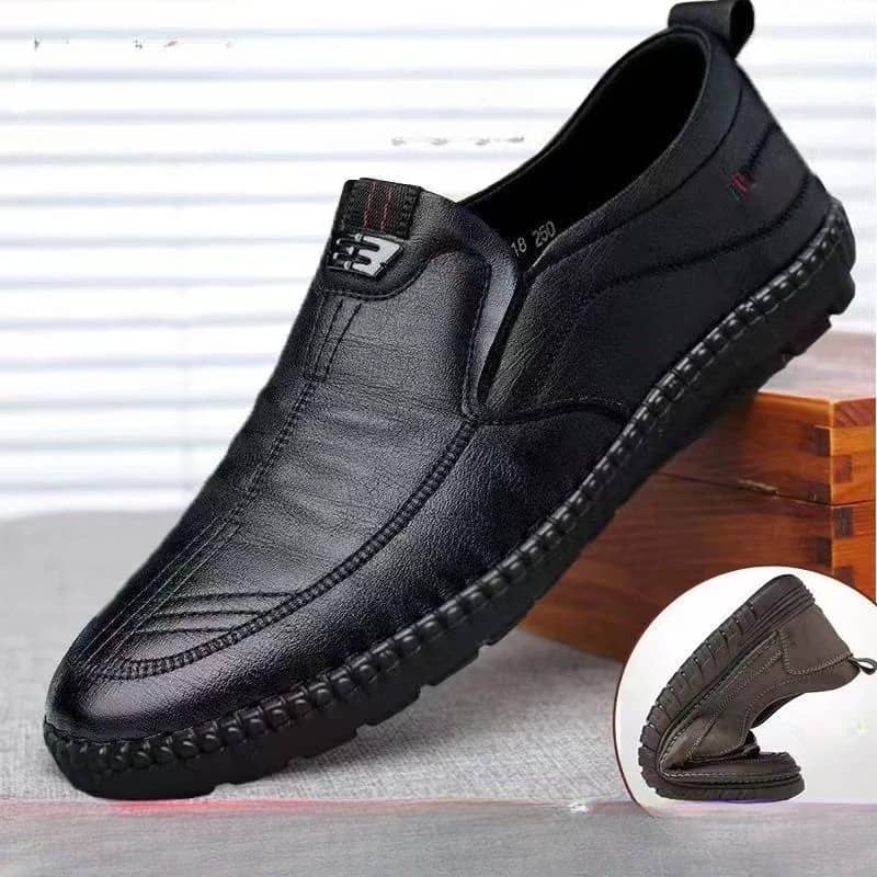 Mocassins de couro antiderrapante masculino